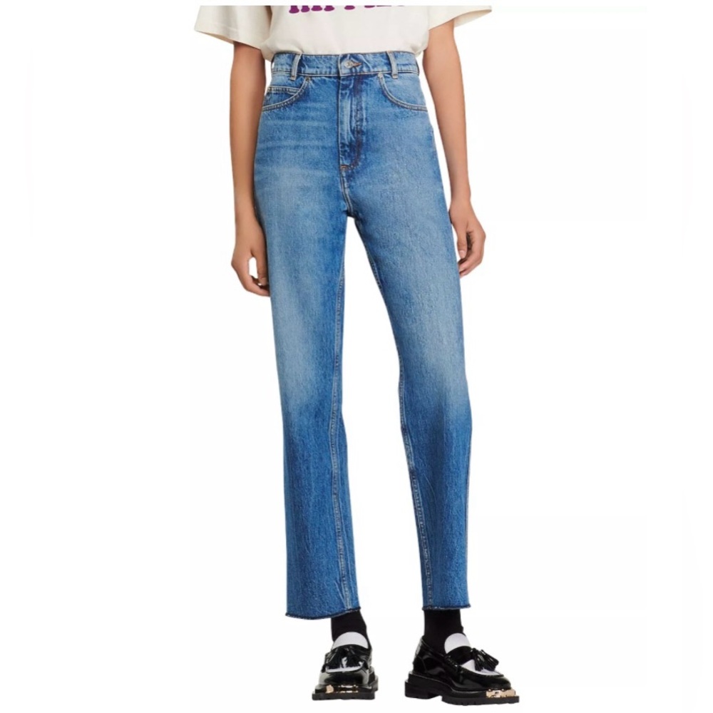Sandro Clark Faded Straight Leg Jeans